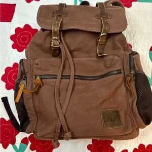 Vintage Lifewit Outdoor Canvas Military Backbag Travel Hiking Camping Bag